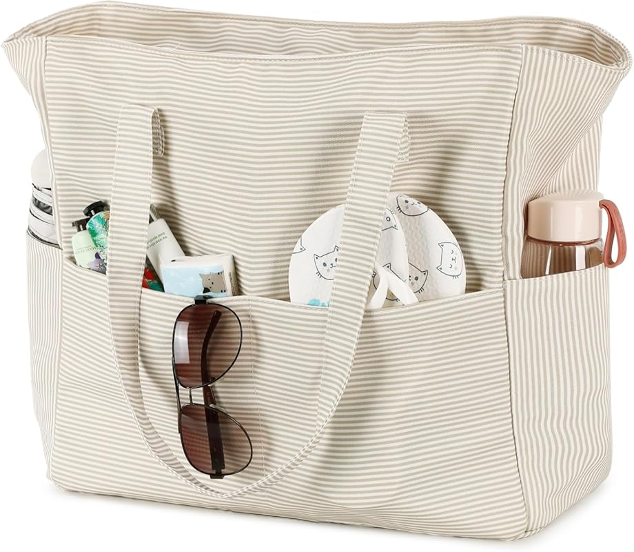 Waterproof Beach Tote with Wet Compartment – Extra Large Weekender for