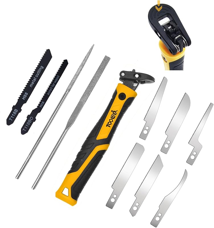 TOOLAN 10-In-1 Model Craft Hand Saw & File Set for Fine Cutting & DIY