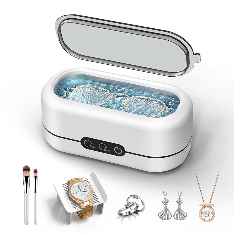 48KHz Dual-Mode Ultrasonic Jewelry Cleaner for Eyeglasses & Watch Stra