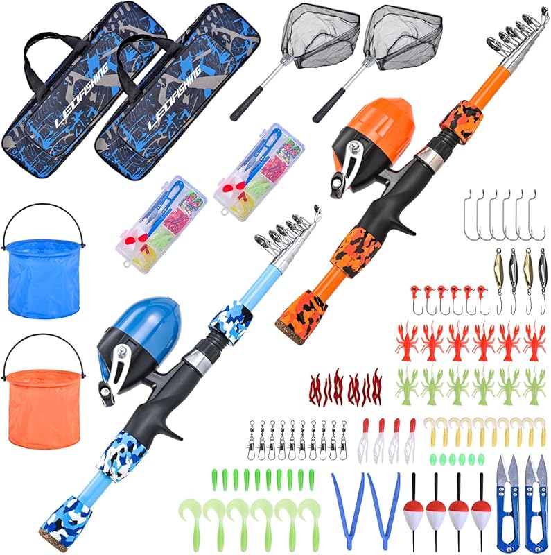 LEOFISHING 2 Set Kids Fishing Pole Kit