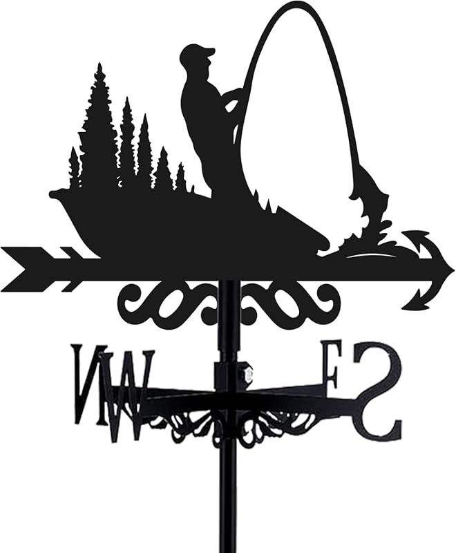 Fisherman Metal Garden Weather Vane