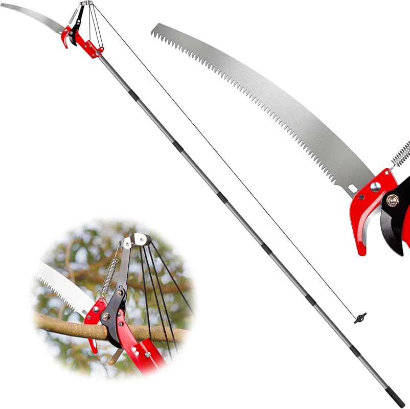 Suchtale 10FT Extendable Pole Saw with Steel Blade for High Branch Tri