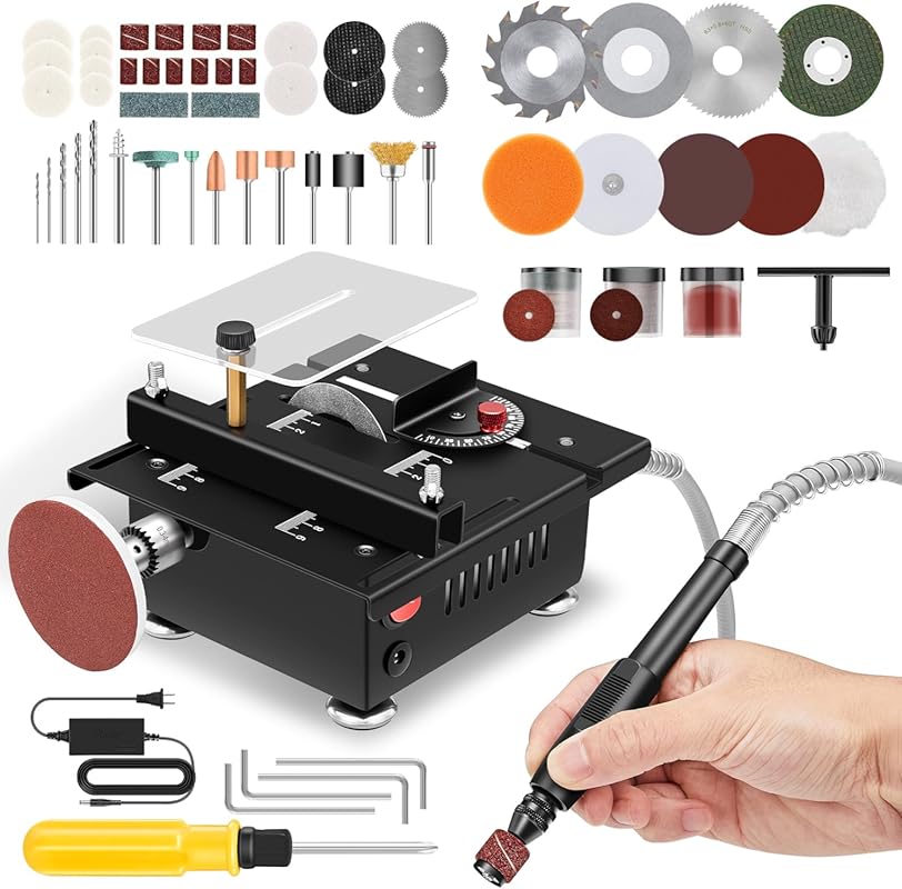 Saker Mini Multi-Functional Table Saw: Portable Desktop Electric with 