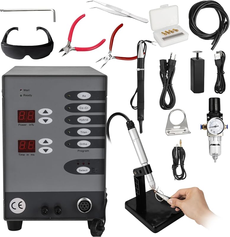 100A Pulse Arc Permanent Jewelry Welder Kit 110V for DIY Repair & Craf
