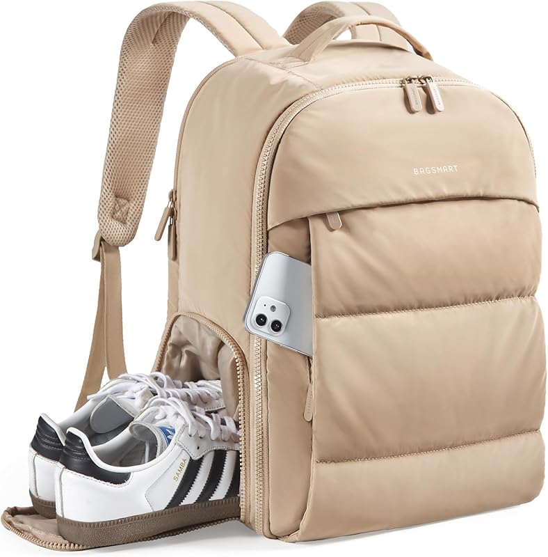 BAGSMART 30L Women’s Carry On Travel Backpack with Shoe Compartment, L