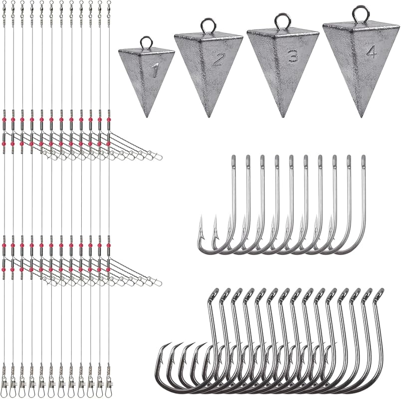 Double Hook Surf Fishing Rig Kit for Pier/Catfishing Beach Ocean Bottom Fishing