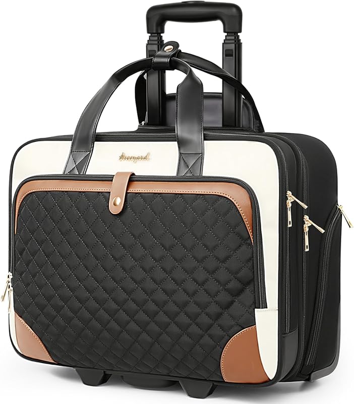 Lightweight Rolling Laptop Bag with Waterproof Pocket, 16 Inch Underse