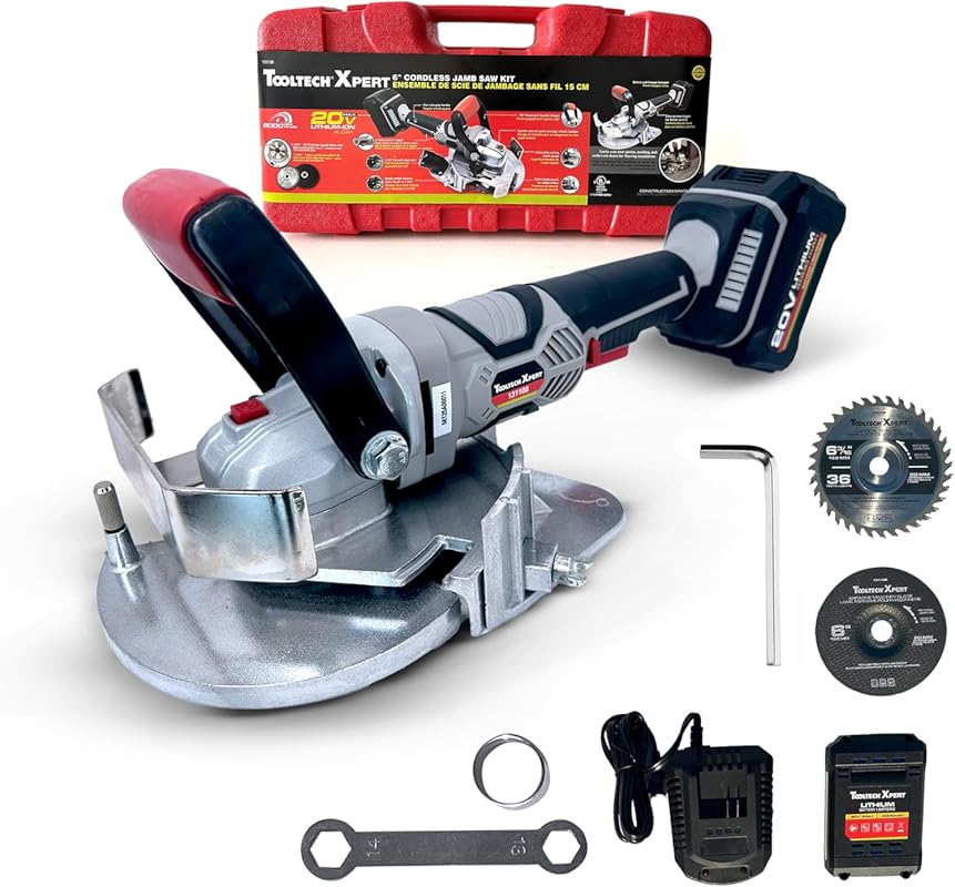 ToolTech 20V Cordless Jamb Saw Kit with Fast Charger, Ideal for Door T