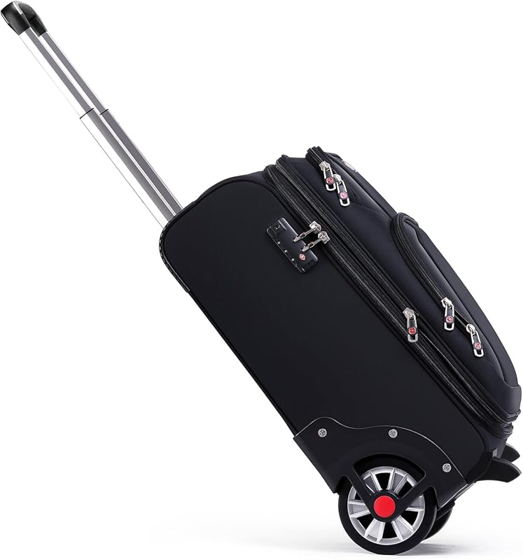 ROPLUS Softside Expandable Carry-On Luggage with Large Steel Wheels, B