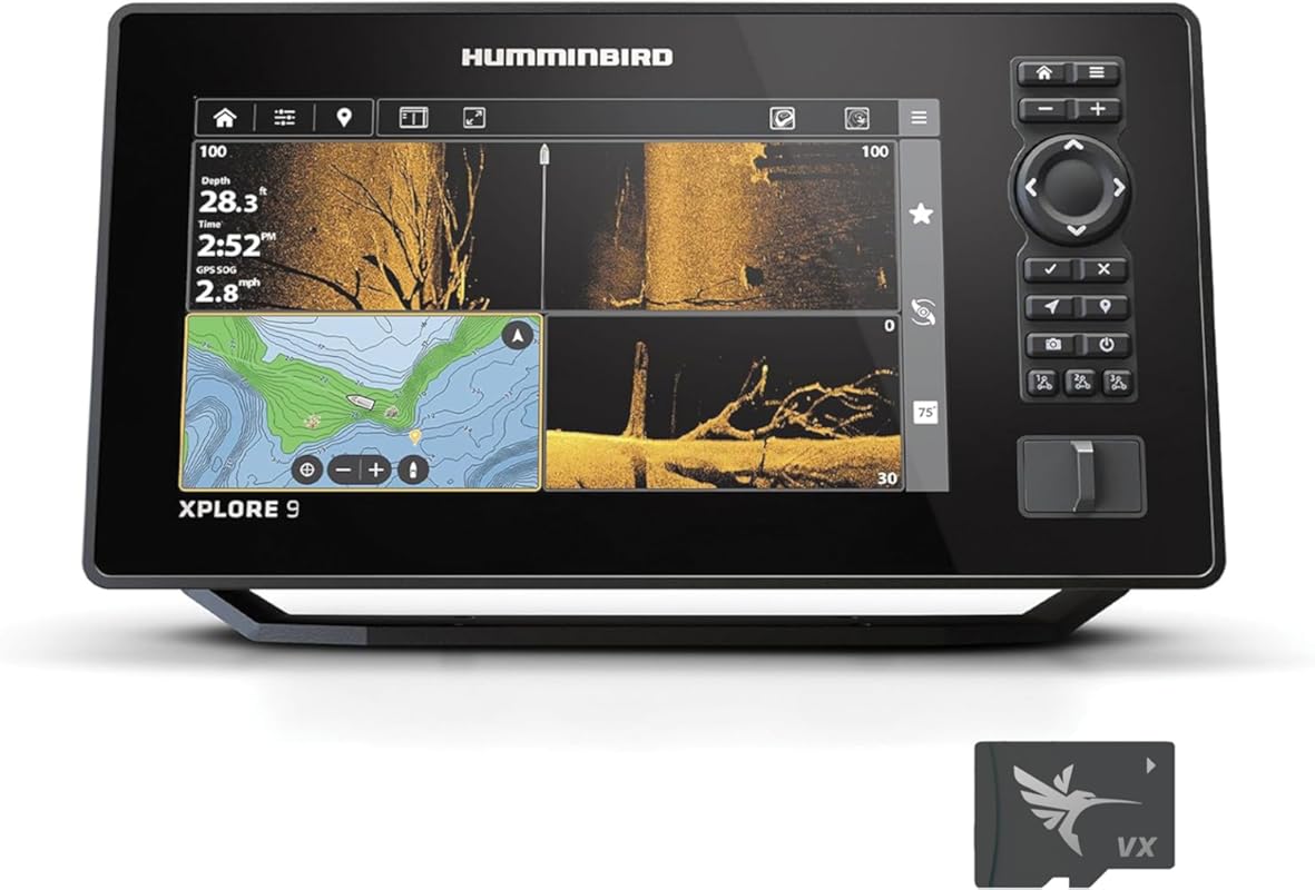 Humminbird XPLORE MEGA Side Imaging+ GPS Fish Finder with HD Touchscre