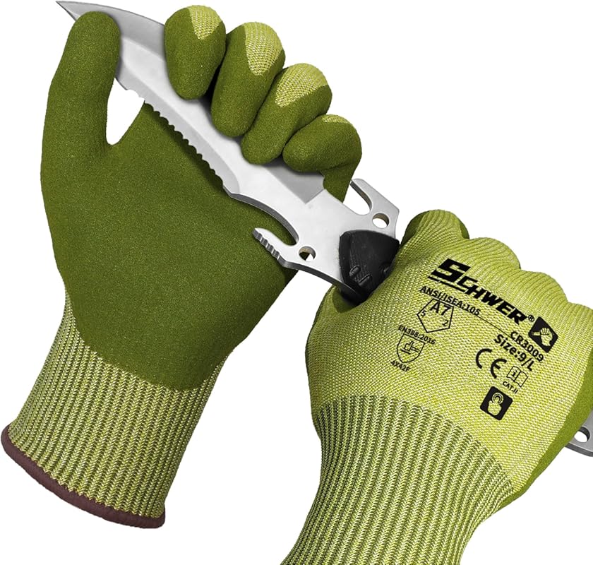 Schwer 2 Pairs ANSI A7 Cut Resistant Fishing Gloves, Touchscreen Compa