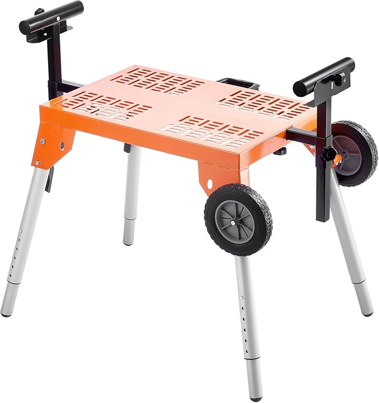 VEVOR Collapsible Rolling Miter Saw Stand 330lbs Capacity with Wheels 