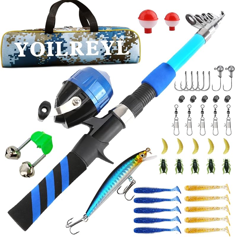 Collapsible Telescopic Fishing Rod and Reel Combo Kit