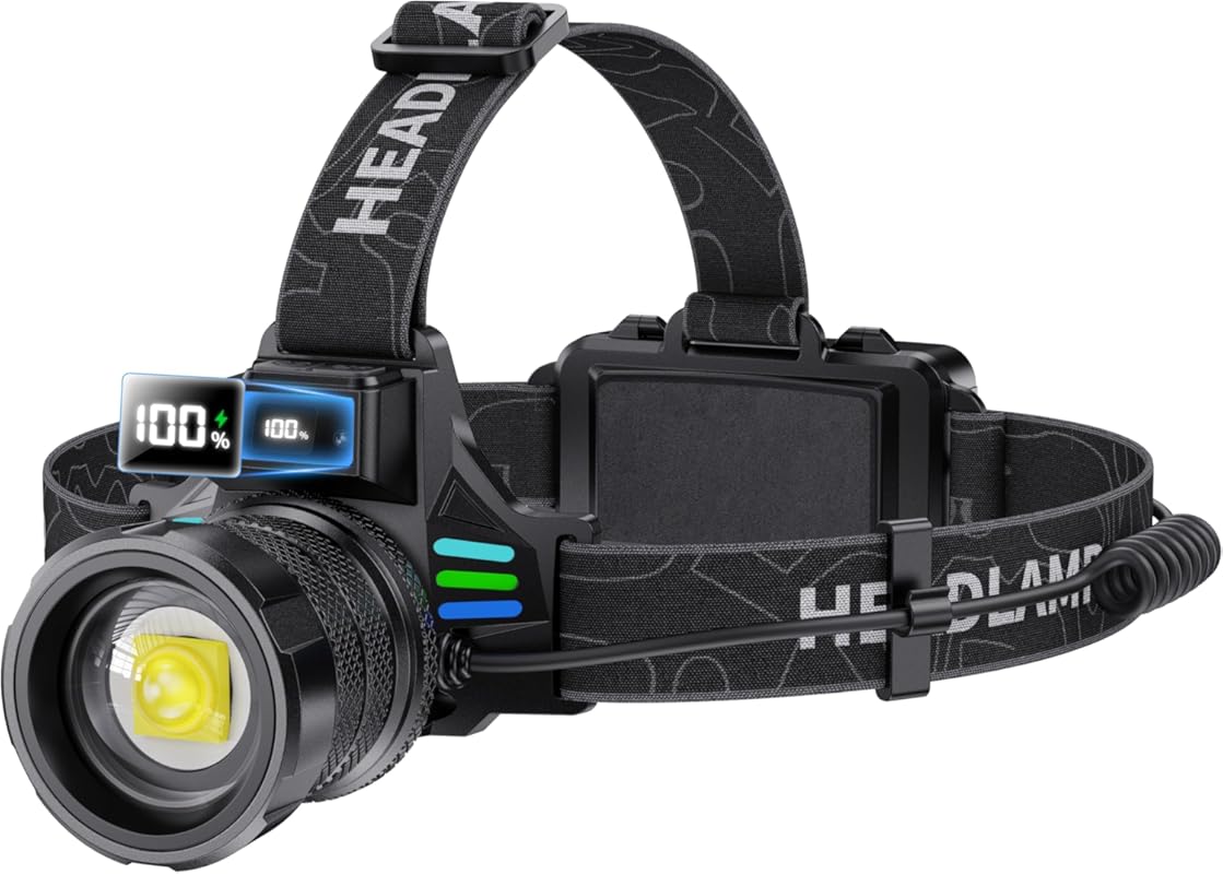 Super Bright 99000 Lumens LED Headlamp with 12 Modes & Digital Display