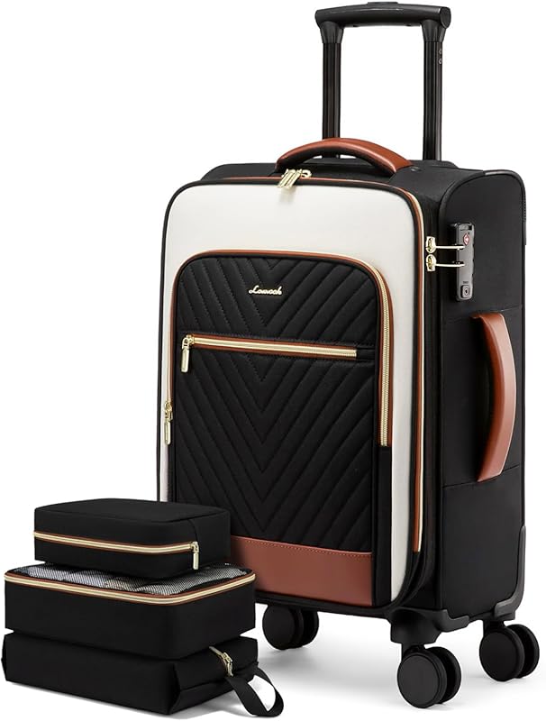 LOVEVOOK Softside Carry On Luggage 22x14x9, Lightweight Rolling Suitca