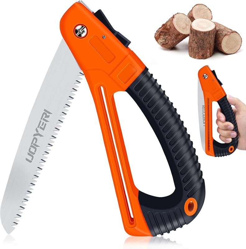 Folding Hand Saw 8 Inch with Safety Guard and Triple-Cut Razor Teeth f