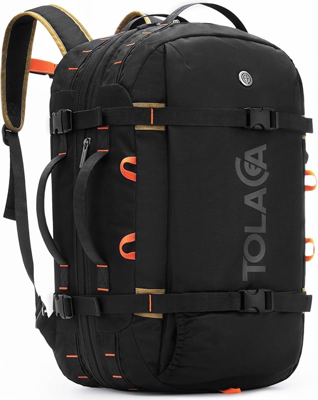 Tolaccea Convertible 40L-50L TSA Travel Backpack, Wet/Dry Compartment 