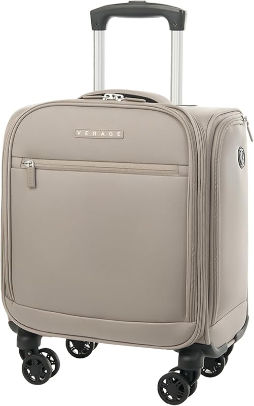 Pebble Gray 14.5-Inch Softside Underseat Carry On Luggage with Spinner
