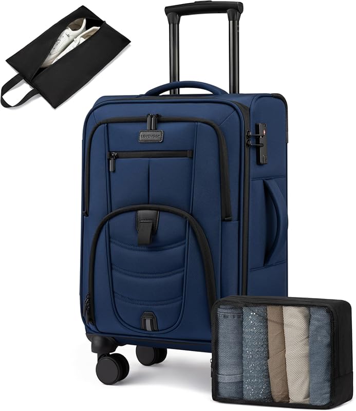 22-Inch Airline Approved Softside Carry-On Luggage with Spinner Wheels