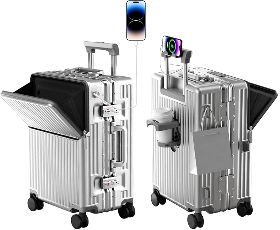 Aviation-Certified Zipperless Expandable Hard Shell Carry-On Luggage w