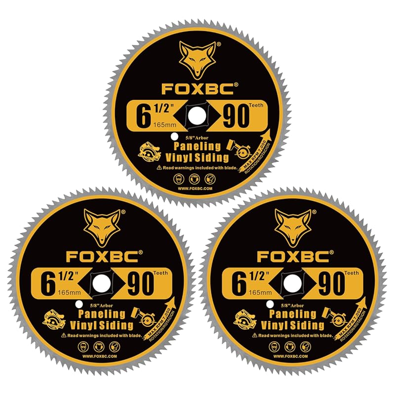 FOXBC 6-1/2 Inch 90T Circular Saw Blade for Paneling & Vinyl Siding wi