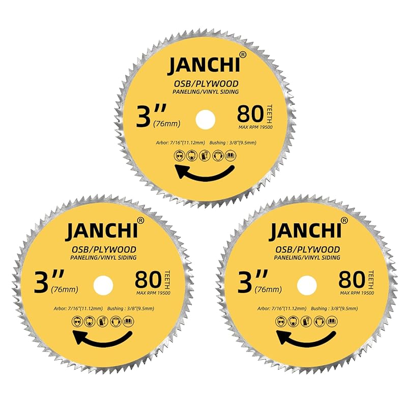 3Pack 3 Inch 80T Circular Saw Blade for Plywood, OSB & Vinyl Siding wi