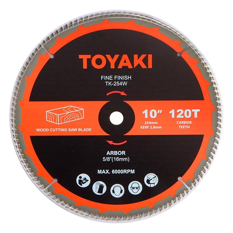 10-Inch 120-Tooth Fine-Finish Miter Saw Blade for Woodworking, Arbor 5