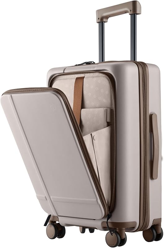 NINETYGO Eco-Friendly 22x14x9 Coffee-Infused Hard Shell Carry-on with