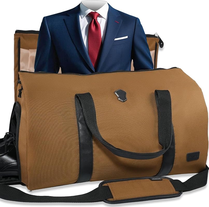 WELKINLAND 60L Large Foldable Garment Duffel with 2-Suit Hanging Compa