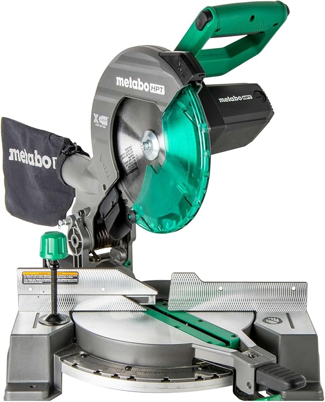 Metabo HPT 10-Inch Single Bevel 15-Amp Compound Miter Saw Xact Cut Sha