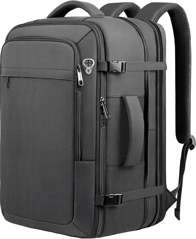 Extra Large 40L-50L Expandable Travel Backpack for 1-10 Days, TSA Appr