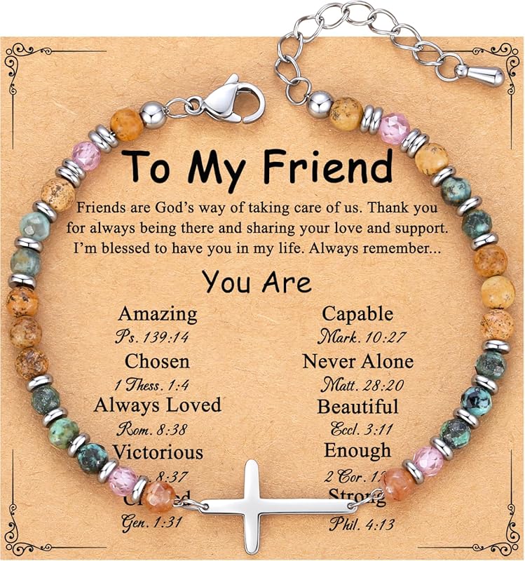 Christian Cross Bracelet for Women, Baptism & Graduation Gift for Daug