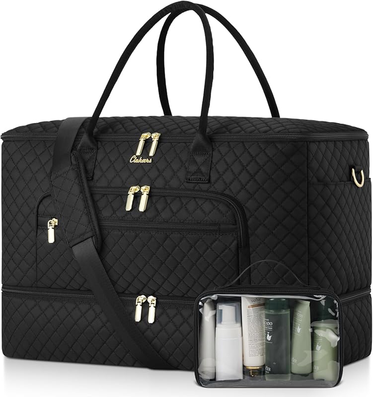 Travel Duffle Bag for Women - Large Weekender with Shoe Compartment, W