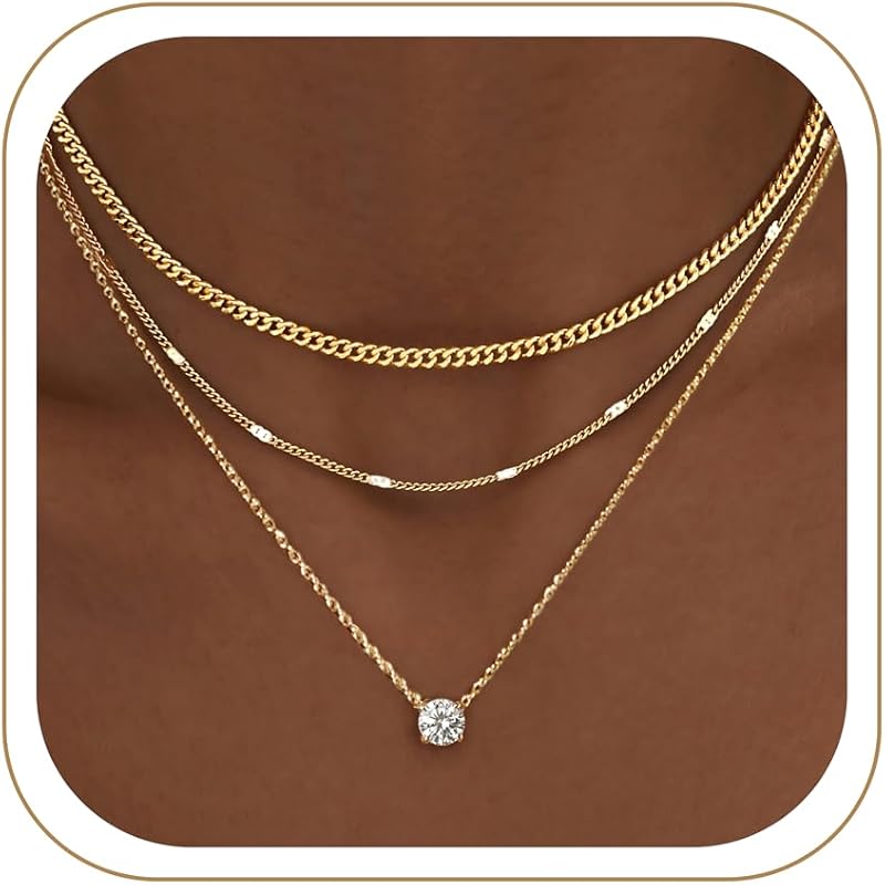 Women's Layered Gold Necklace Set – 14K Gold Plated, Non-Tarnish, Dain
