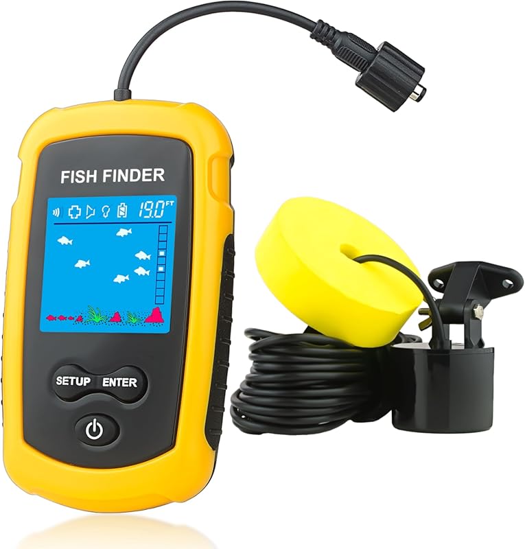 Portable Wired Ice Kayak Fishfinder with Handheld LCD Depth Transducer