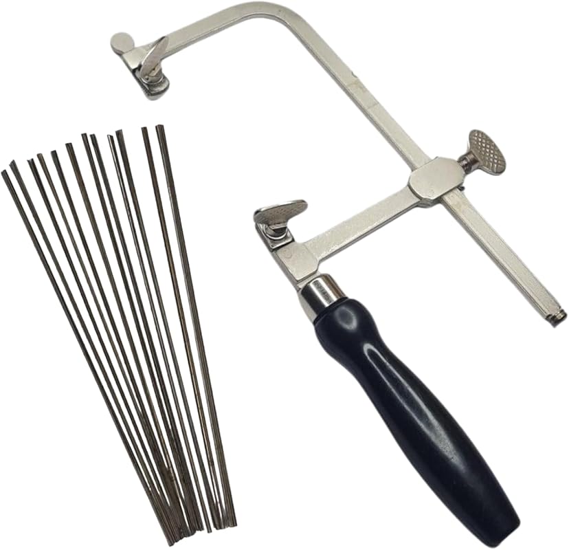 Adjustable Jewelers Saw Frame with 144 Blades for Woodworking, Jewelry