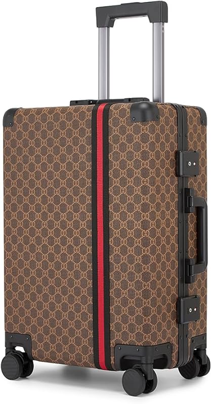 VH&GRED 2-Piece Premium Leather Luggage Set with Dual Spinner Wheels &