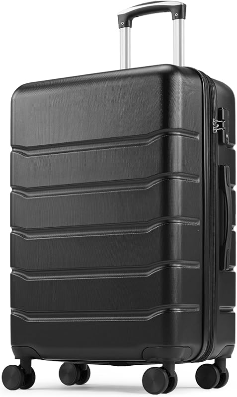 Sweetcrispy 20 Inch Bronze Black ABS Carry On Luggage with TSA Lock & 