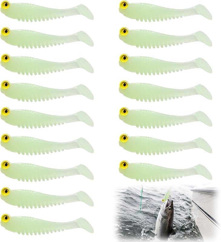 Glow in the Dark 16-Piece Fishing Lure Kit for Bass, Crappie, Walleye