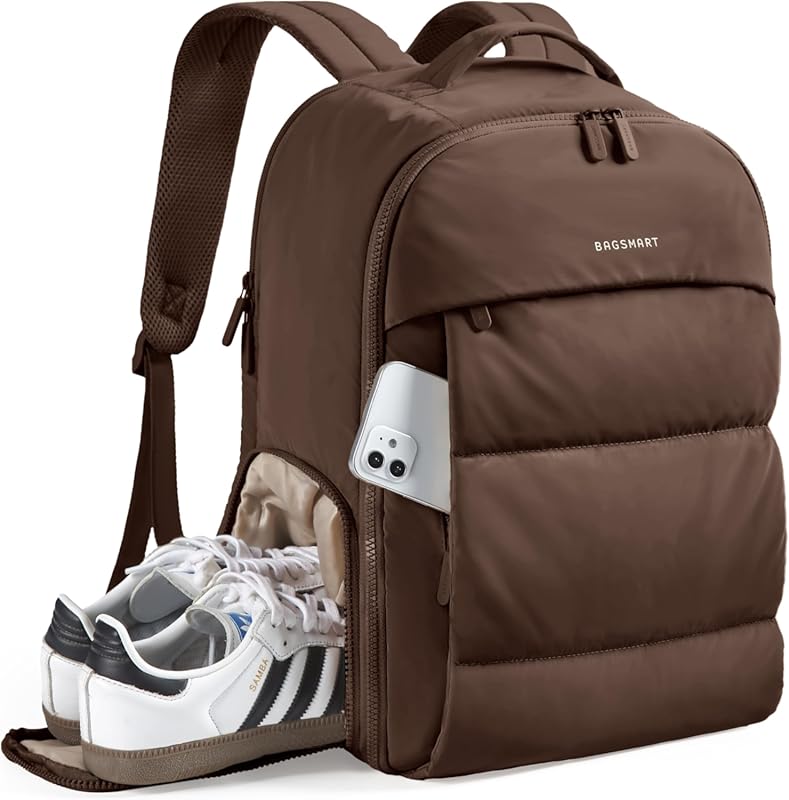 BAGSMART 30L Women's Travel Backpack, Carry on for Airplanes, Shoe Com