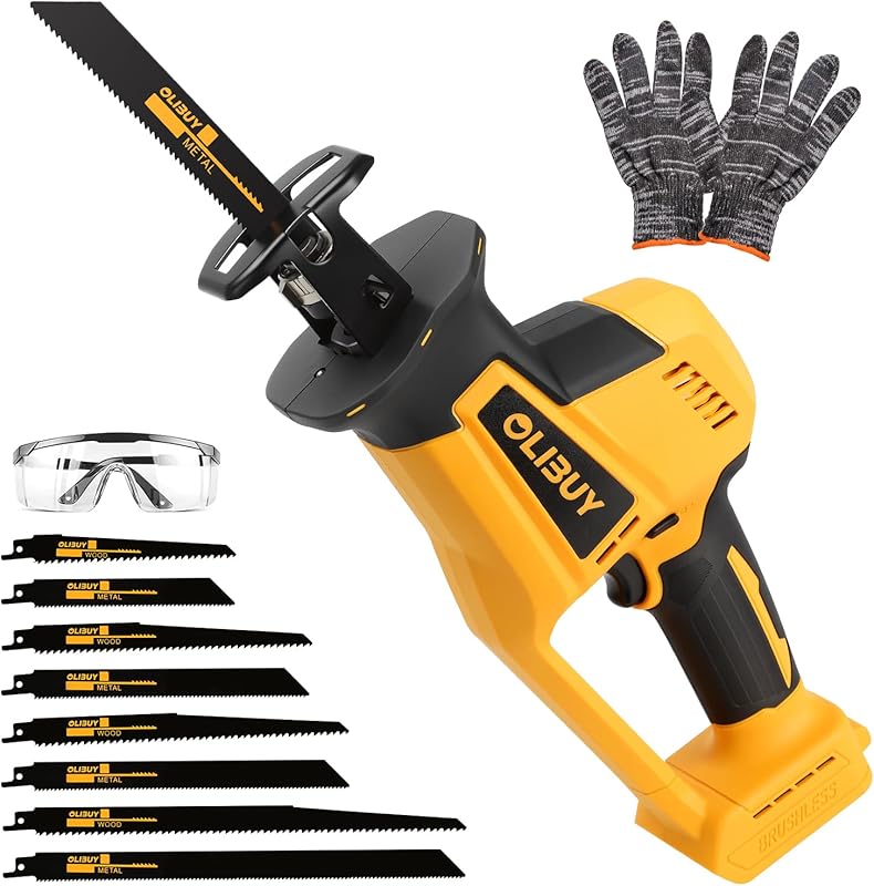 DEWALT 20V Cordless Reciprocating Saw with 8 Blades & Variable Speed f