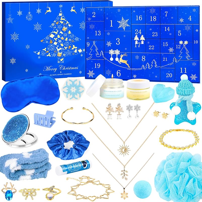 EULRGAUS 2025 Spa Jewelry Advent Calendar - Self Care Kit & Charms Bra