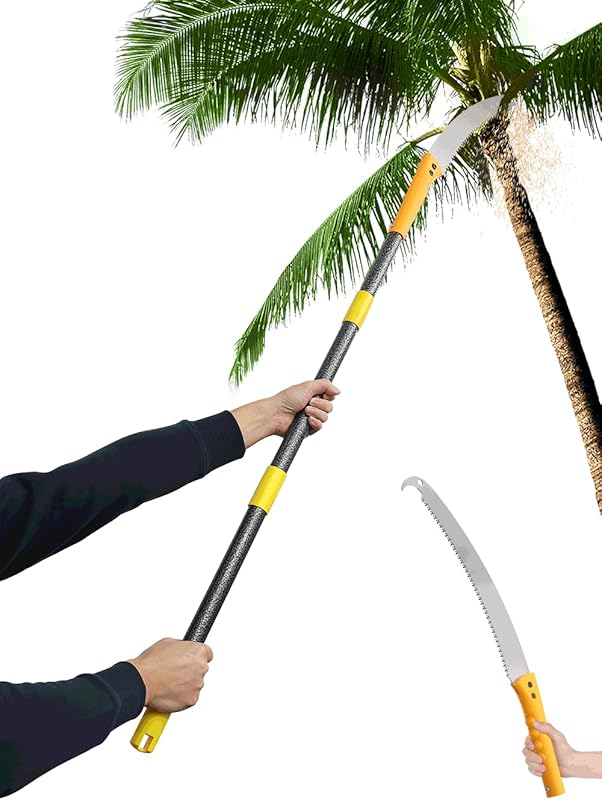 6FT Lightweight 2-in-1 Manual Pole Saw with Sharp Steel Blade, Adjusta
