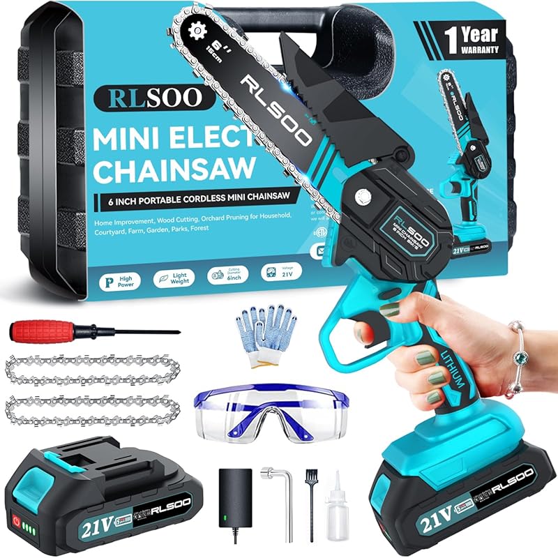 Compact 6 Inch Battery-Powered Mini Chainsaw for Easy Wood Cutting by 