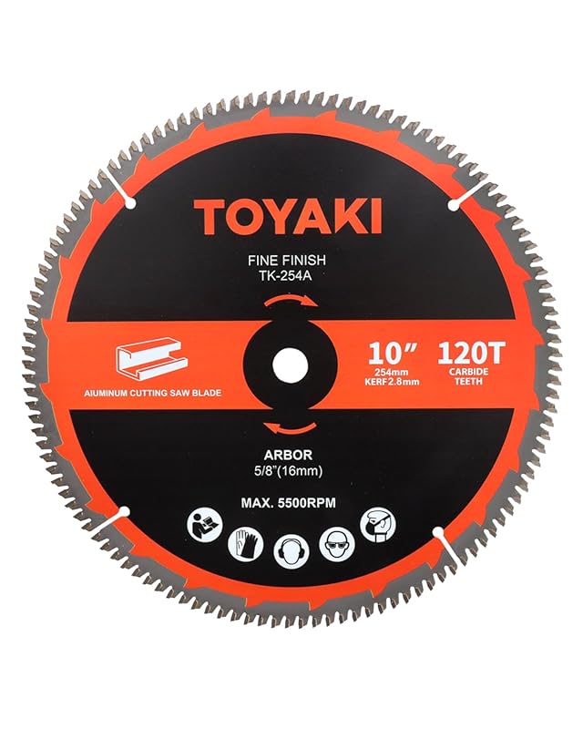 10-Inch Miter Saw Blade for Aluminum with 120-Tooth Ultra-Fine Finish 