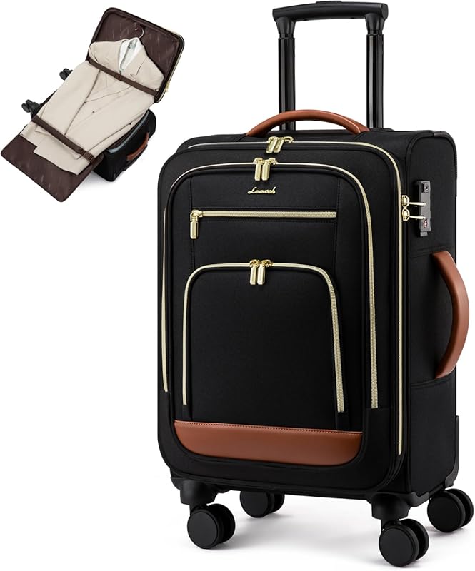 LOVEVOOK 49L Airline-Approved Carry-On Luggage with TSA Lock, Spinner 