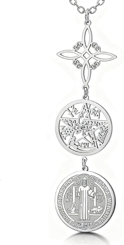 Stainless Steel Witch Knot Pentagram Tetragrammaton St. Benedict Penda