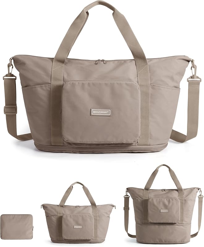 BAGSMART 37L Lightweight Foldable Weekender Bag