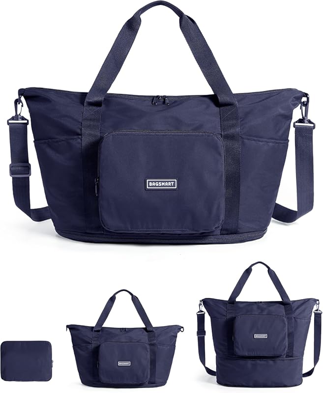 BAGSMART 37L Foldable Expandable Travel Bag, Lightweight Water Resista