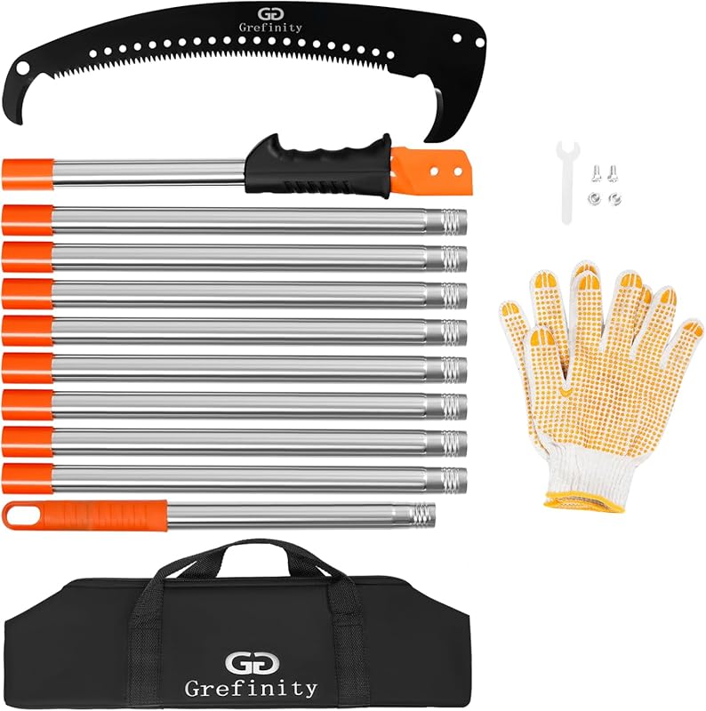 Grefinity 14FT Extendable Manual Pole Saw with Sharp Steel Blade for B